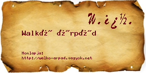 Walkó Árpád névjegykártya