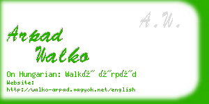 arpad walko business card